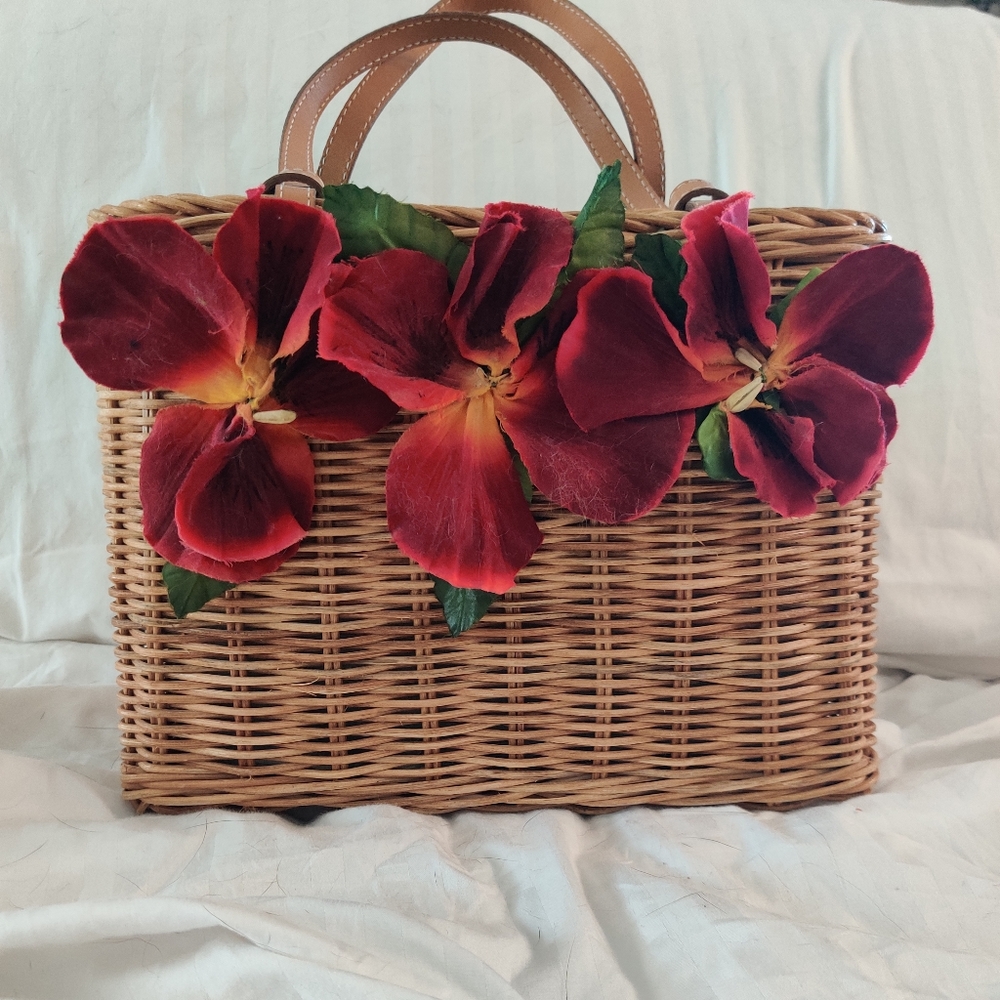 Kate Spade vintage straw handbag